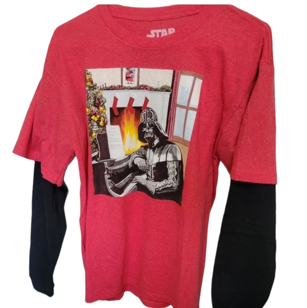Star Wars Darth Vader Long Sleeve Christmas Shirt Boys Kids XL NWT